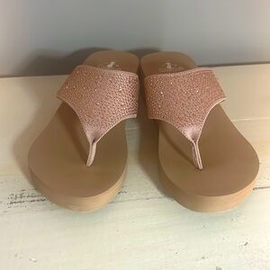 Corkys Long Time No Sea thong sandal, blush, sz 9